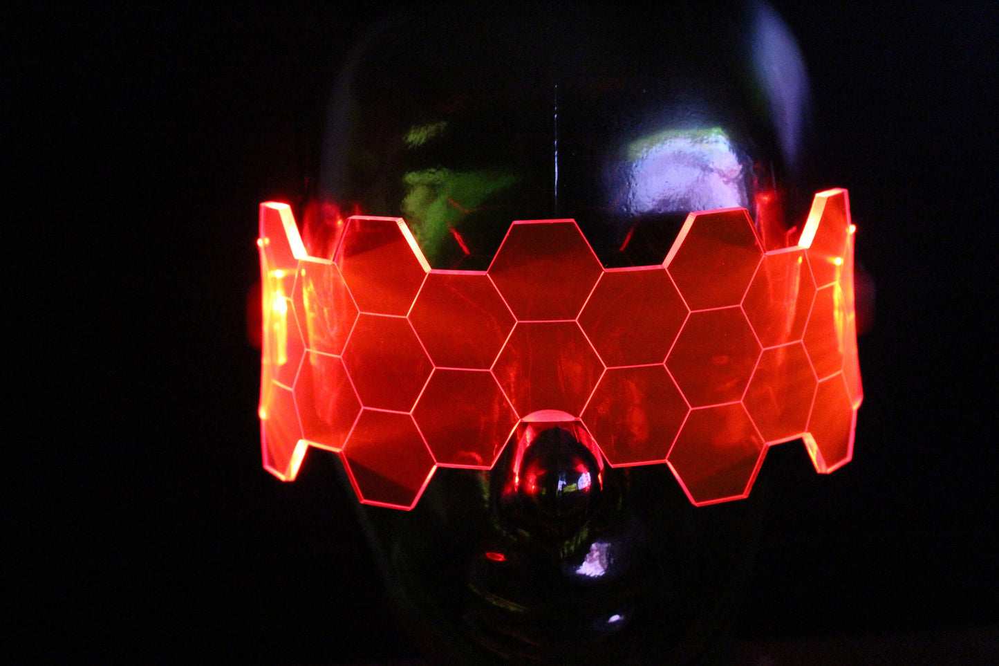 Hive Shield neon red- The original Illuminated Cyberpunk Cyber goth visor
