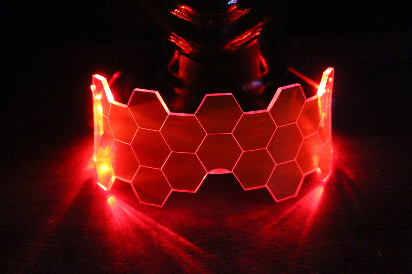 Hive Shield neon red- The original Illuminated Cyberpunk Cyber goth visor