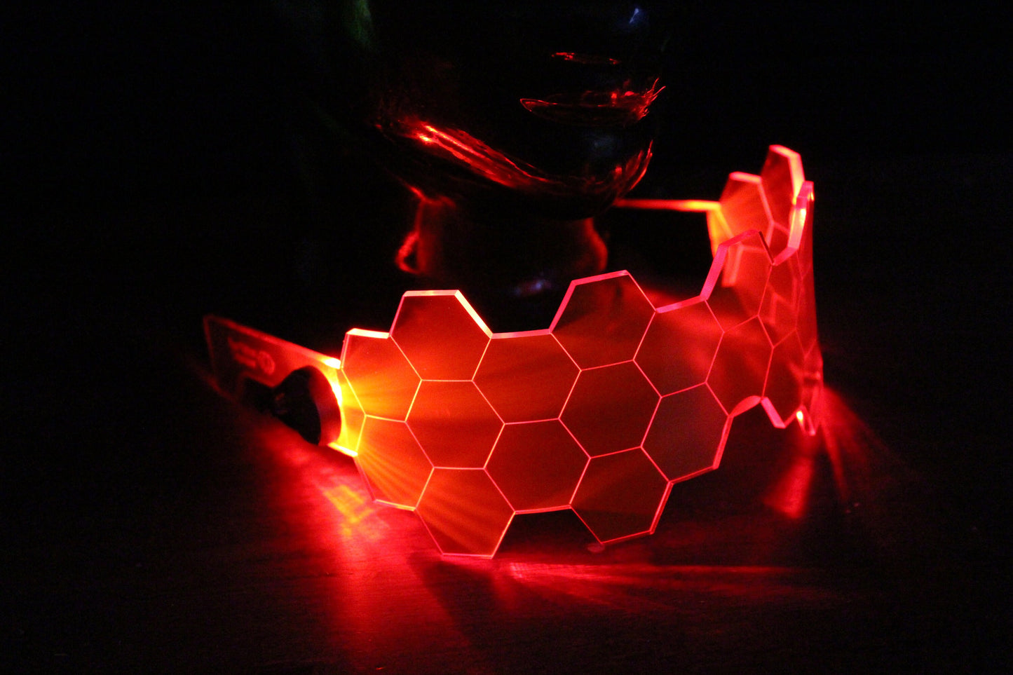 Hive Shield neon red- The original Illuminated Cyberpunk Cyber goth visor