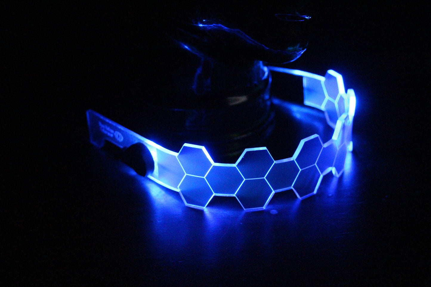 Hive Shield slim Neon Blue The original Illuminated Cyberpunk Cyber goth visor