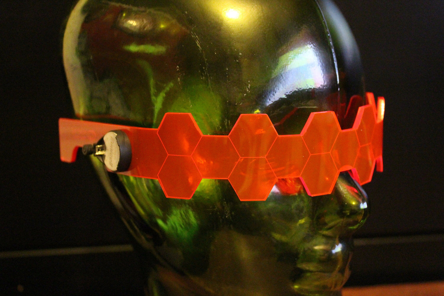 Hive Shield Slim neon red- The original Illuminated Cyberpunk Cyber goth visor