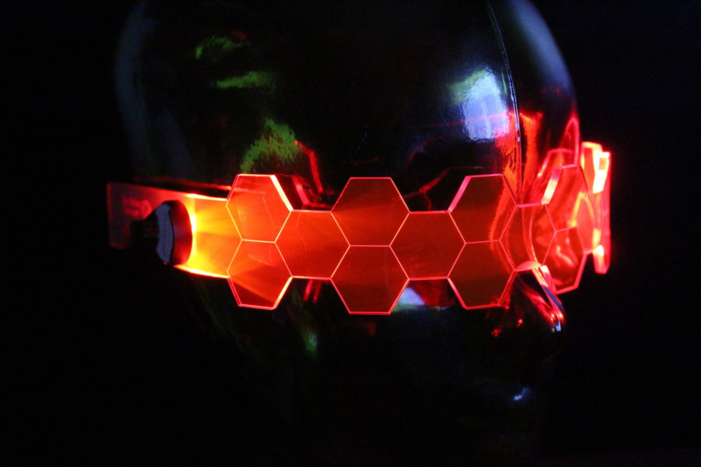 Hive Shield Slim neon red- The original Illuminated Cyberpunk Cyber goth visor