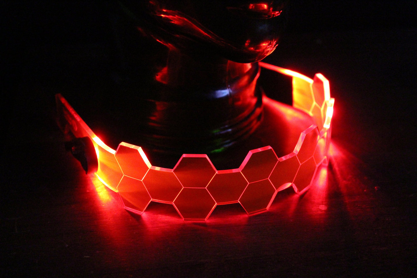 Hive Shield Slim neon red- The original Illuminated Cyberpunk Cyber goth visor