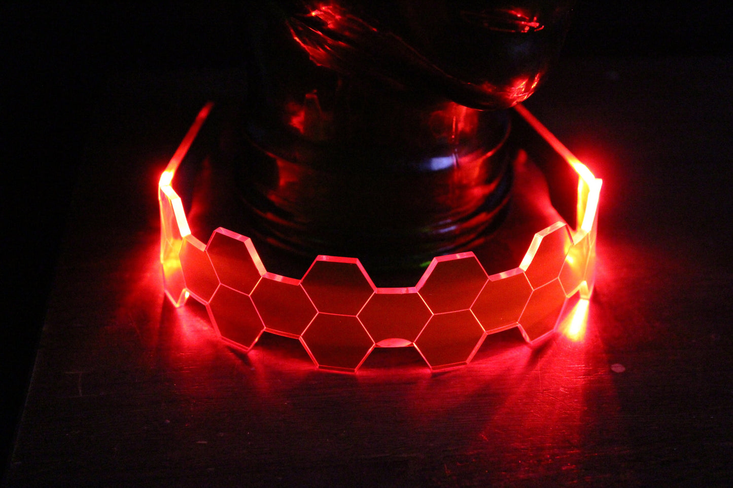 Hive Shield Slim neon red- The original Illuminated Cyberpunk Cyber goth visor