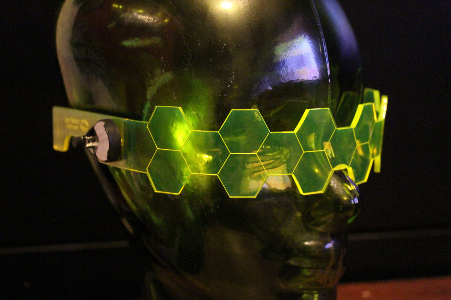 Hive Shield Slim Amber The original Illuminated Cyberpunk Cyber goth visor