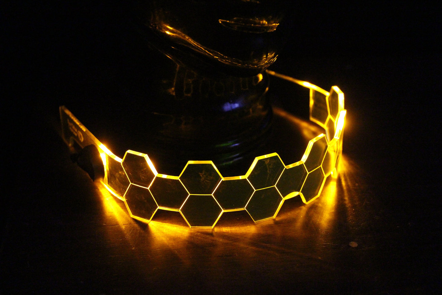 Hive Shield Slim Amber The original Illuminated Cyberpunk Cyber goth visor