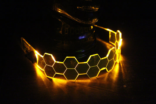Hive Shield Slim Amber The original Illuminated Cyberpunk Cyber goth visor