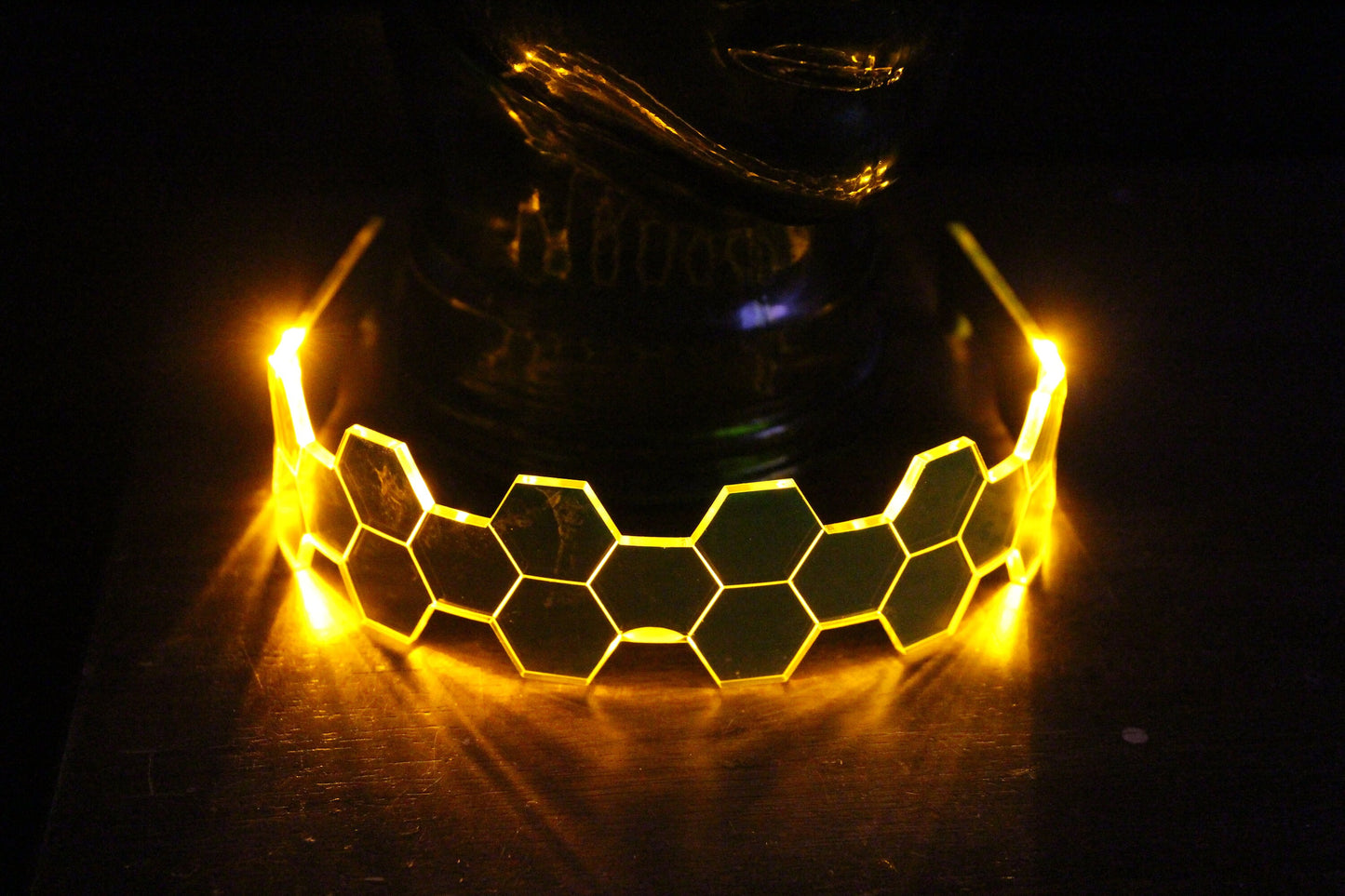Hive Shield Slim Amber The original Illuminated Cyberpunk Cyber goth visor