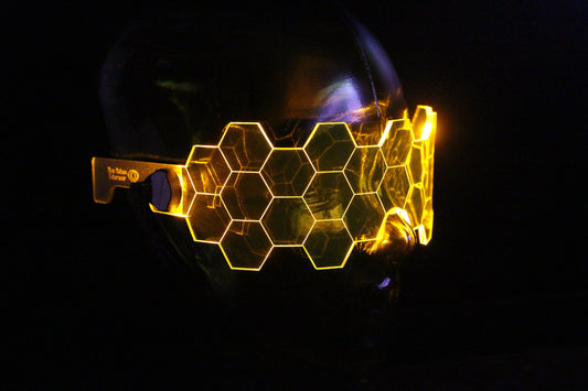 Hive Shield Amber The original Illuminated Cyberpunk Cyber goth visor
