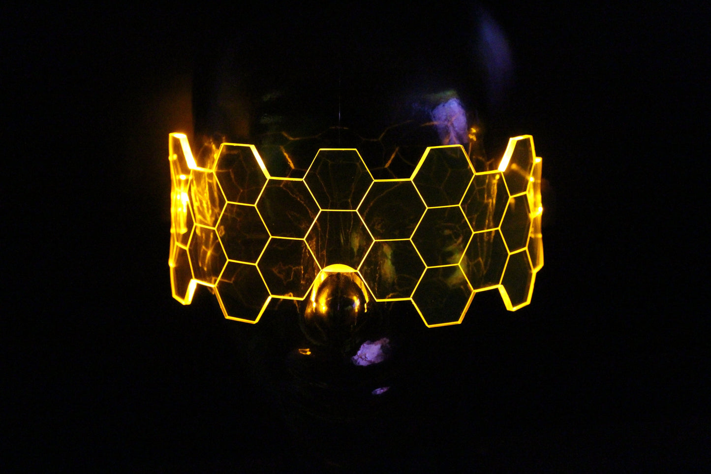 Hive Shield Amber The original Illuminated Cyberpunk Cyber goth visor