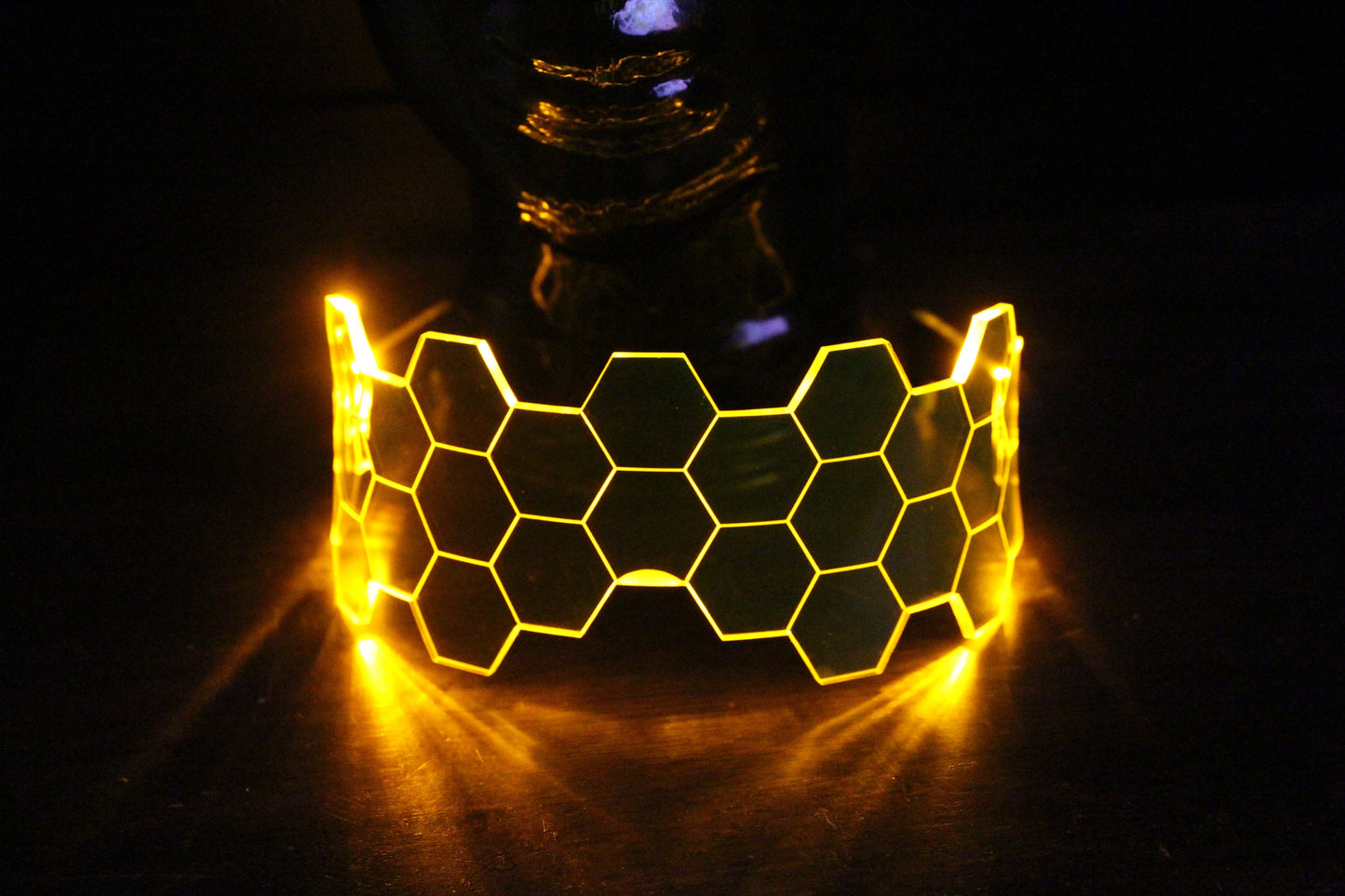 Hive Shield Amber The original Illuminated Cyberpunk Cyber goth visor