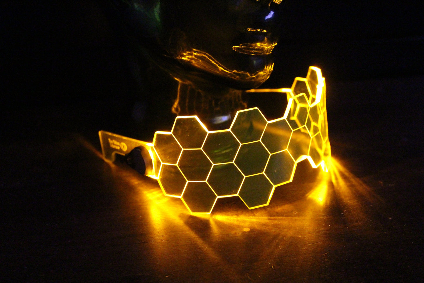 Hive Shield Amber The original Illuminated Cyberpunk Cyber goth visor