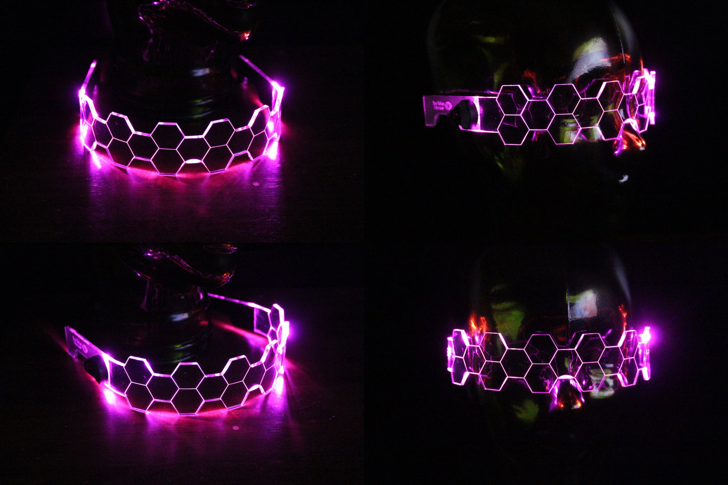 Hive Shield slim Clear **choose your led colour**The original Illuminated Cyberpunk Cyber goth visor