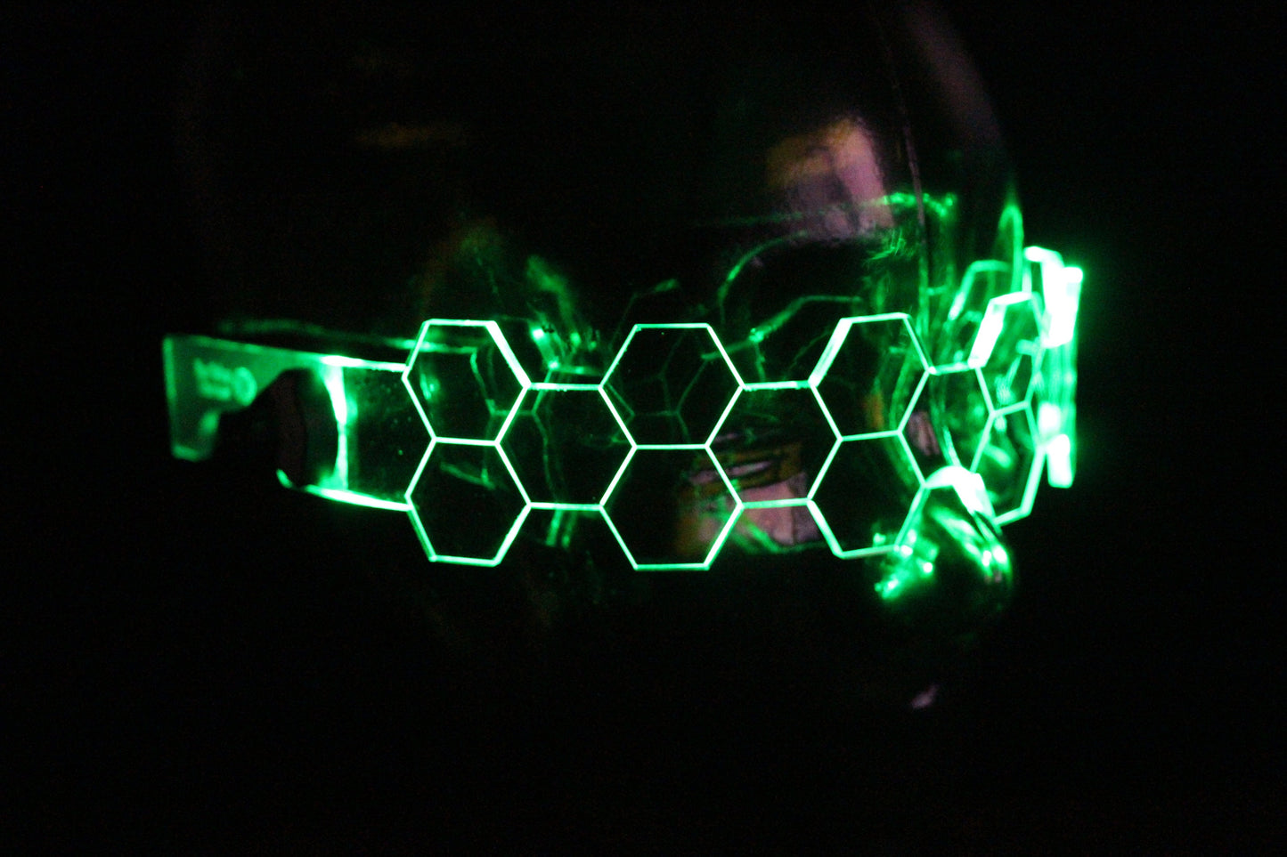Hive Shield slim Clear **choose your led colour**The original Illuminated Cyberpunk Cyber goth visor