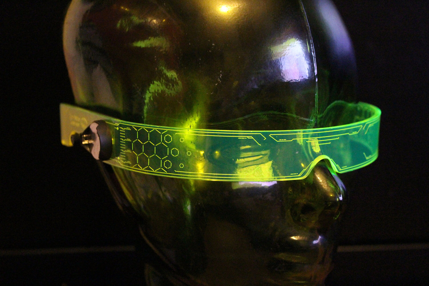 Warchief Stealth Neon Green The original Illuminated Cyberpunk Cyber goth visor