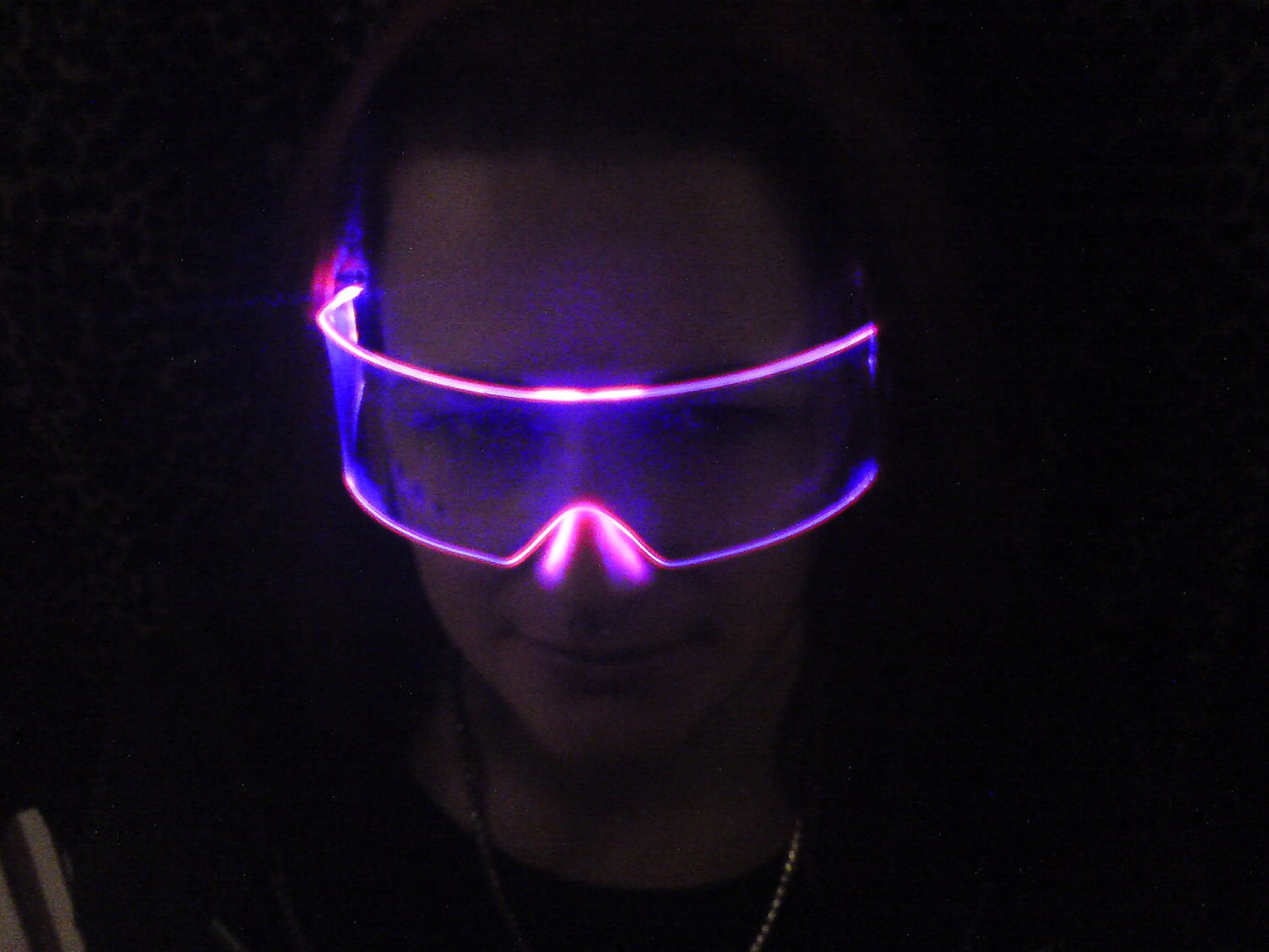 The Original Illuminated Cyberpunk Cyber goth visor Clear/Pink