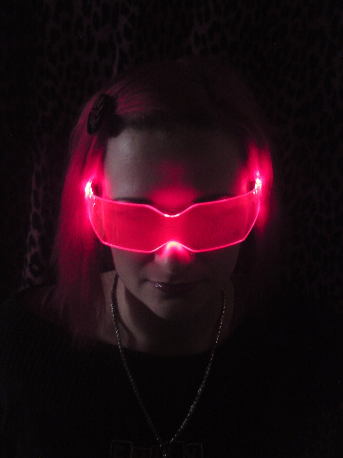 The Original Illuminated Cyberpunk Cyber goth visor V2 Neon Red