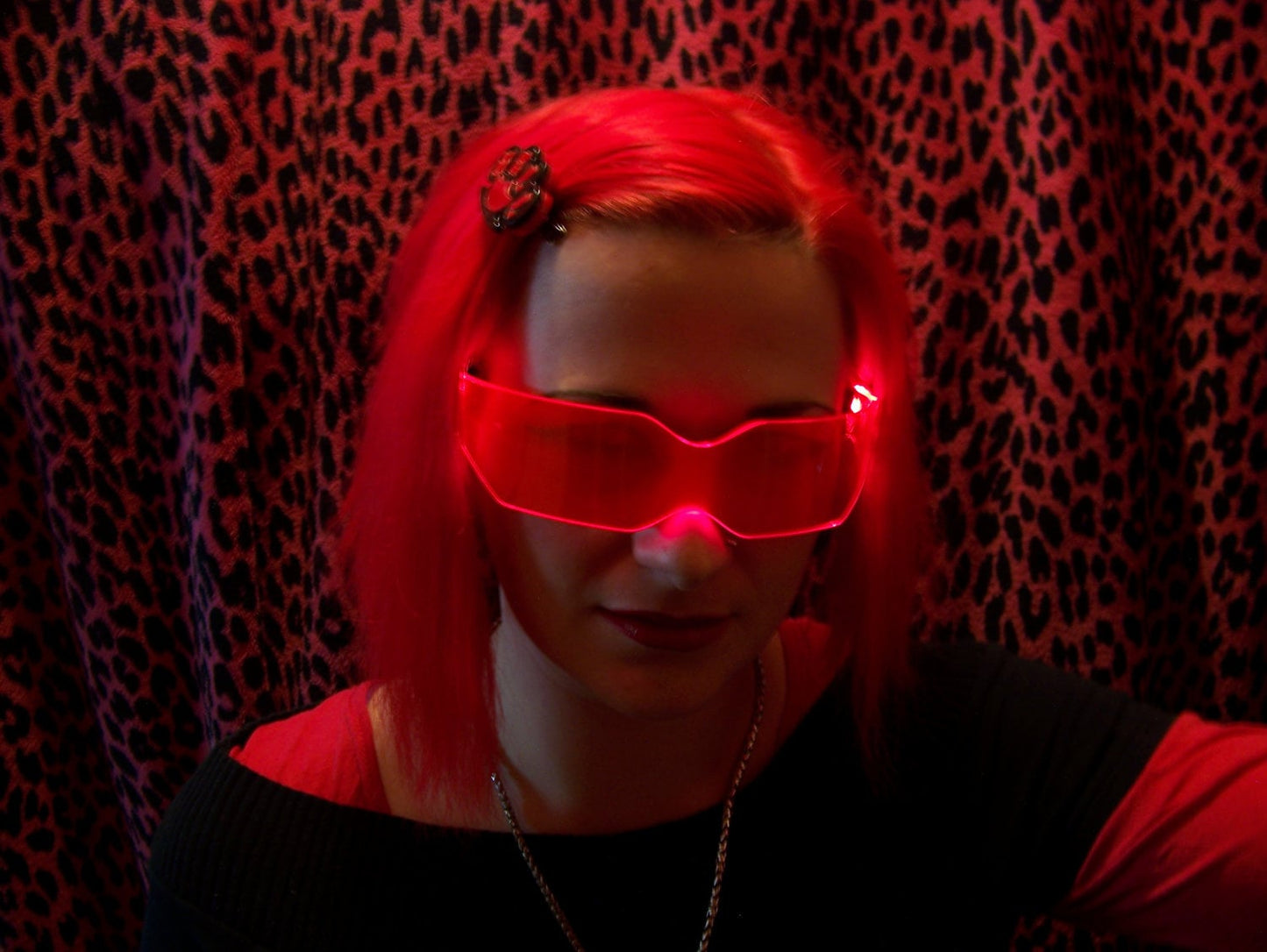The Original Illuminated Cyberpunk Cyber goth visor V2 Neon Red