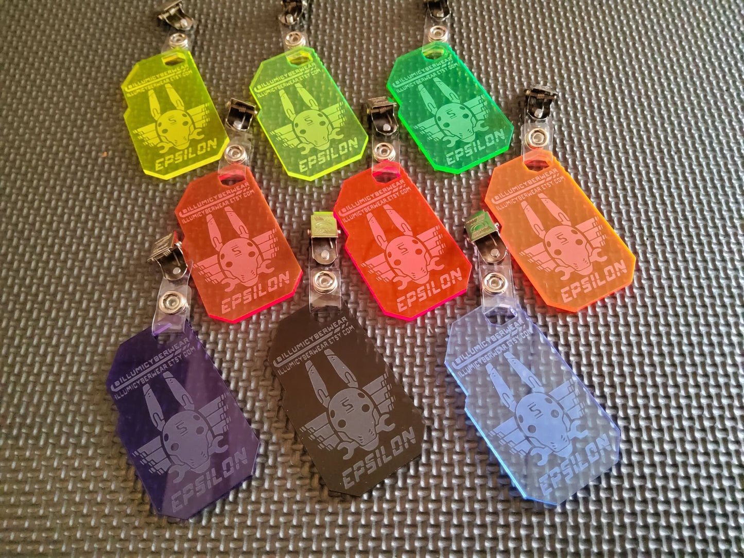 Epsilon clip-on badge