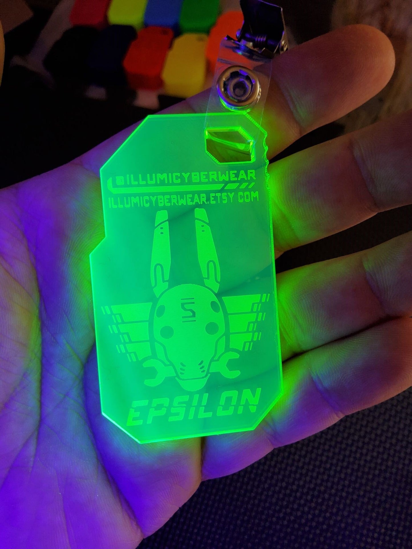 Epsilon clip-on badge