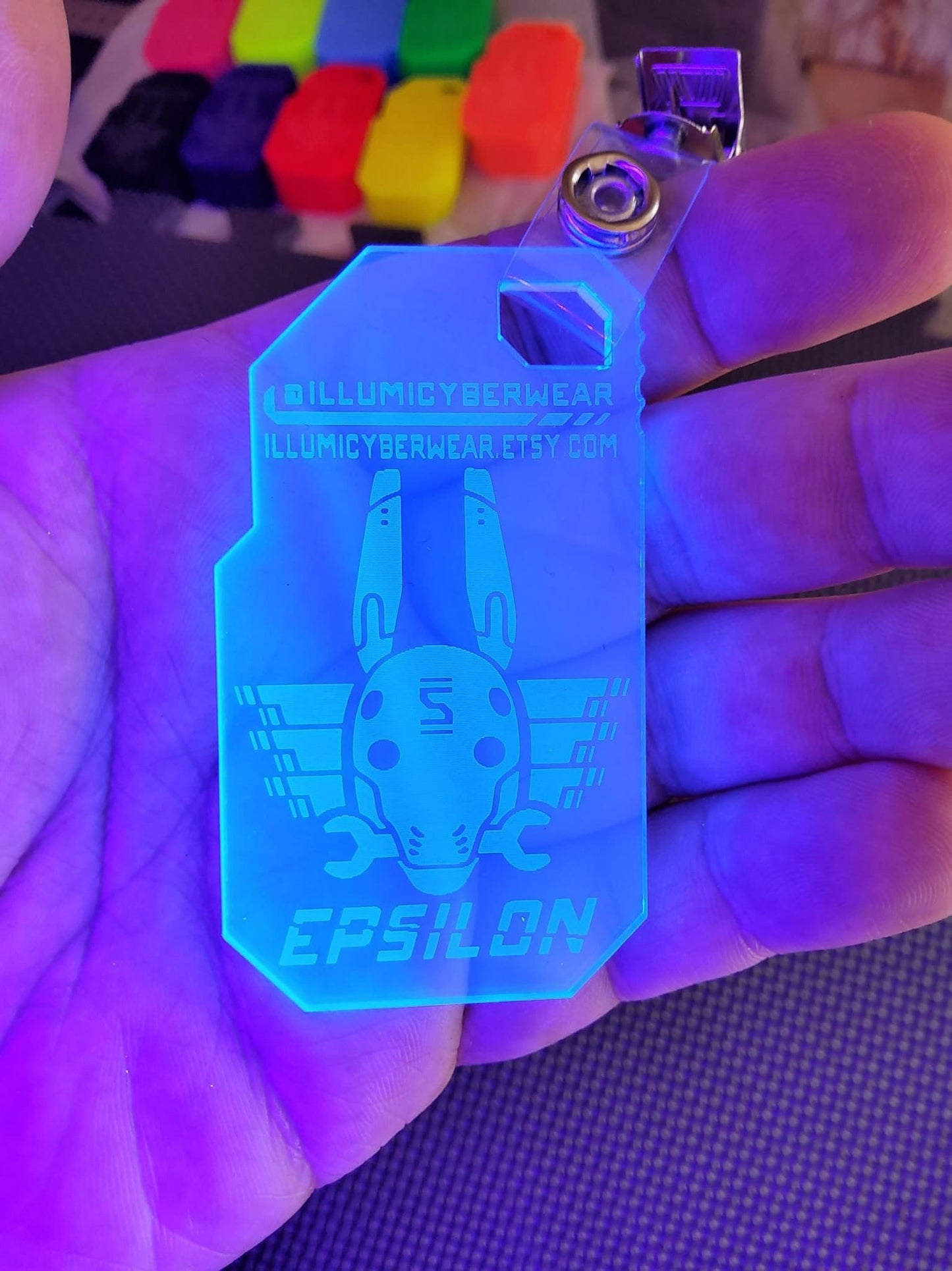 Epsilon clip-on badge