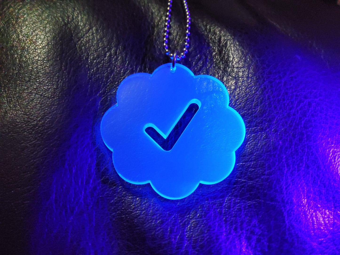 Twitter verified acrylic necklace