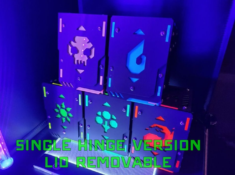 CYBERTHRONE 100 card Mtg commander deck box *single hinge removable lid ver* cyberpunk