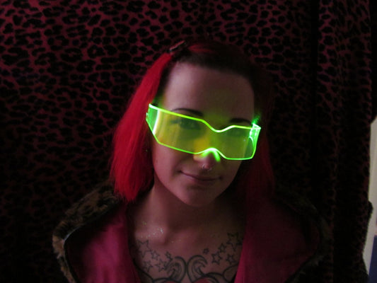 The Original Illuminated Cyberpunk Cyber goth visor V2 Acid Green