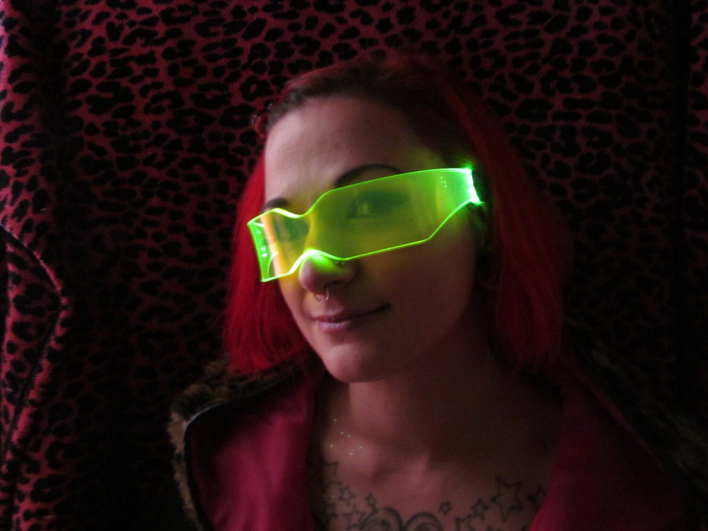 The Original Illuminated Cyberpunk Cyber goth visor V2 Acid Green