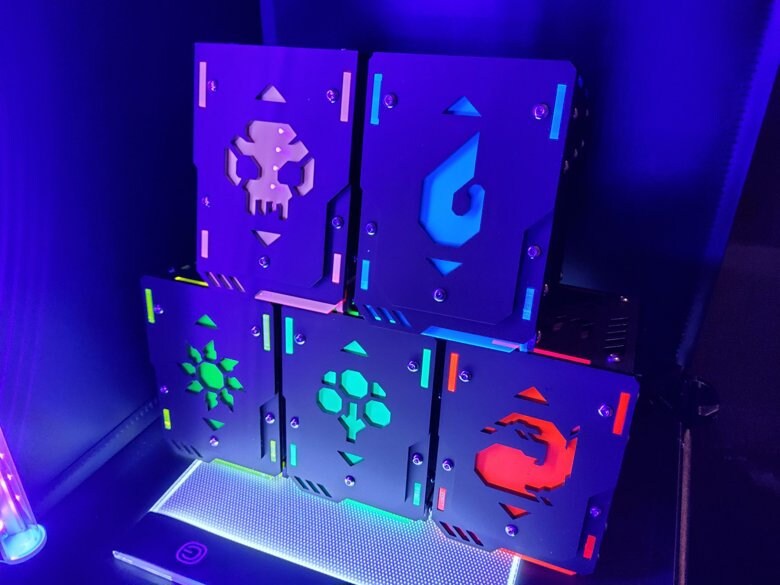 CYBERTHRONE 100 card Mtg commander deck box *single hinge removable lid ver* cyberpunk