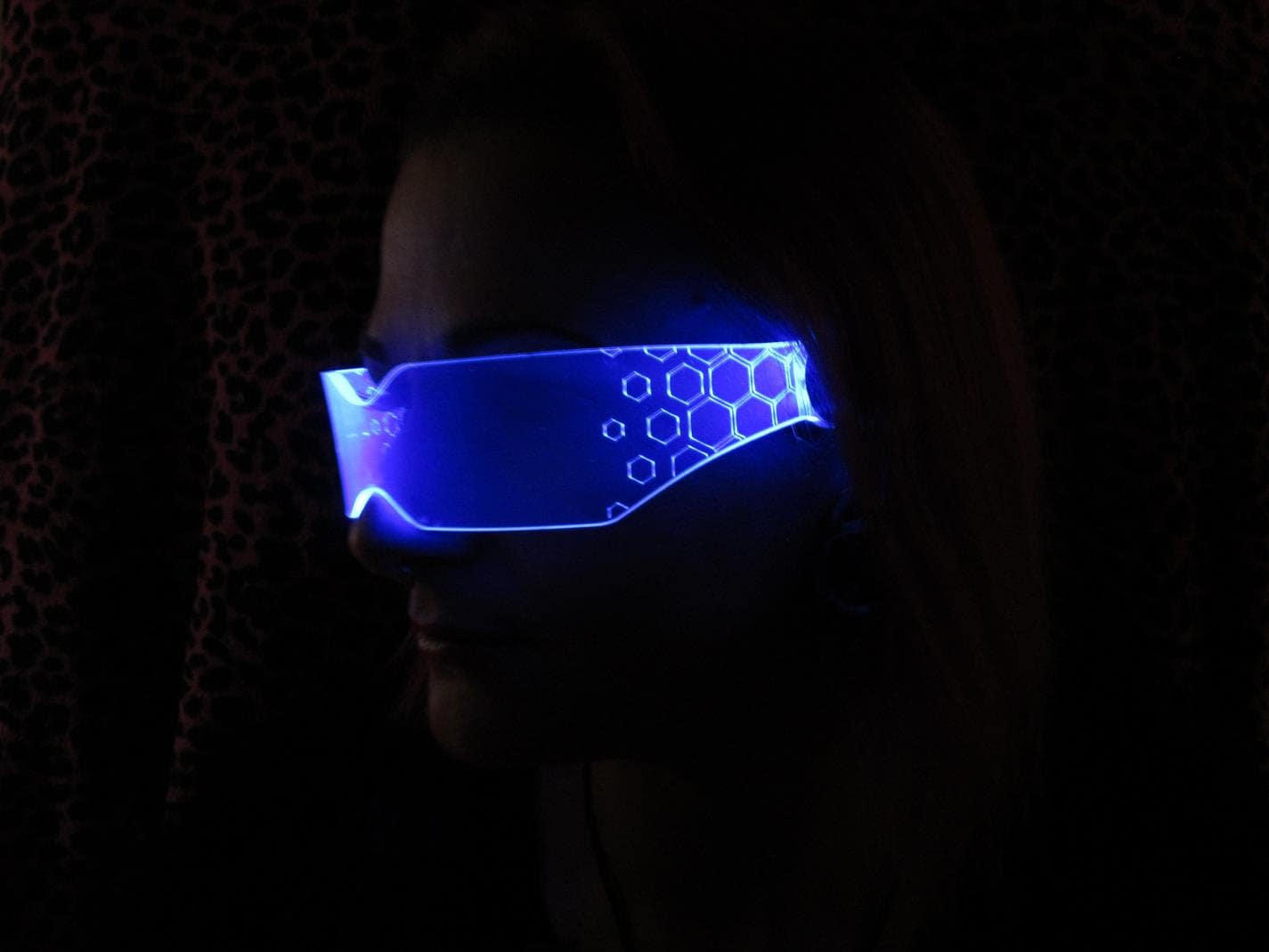 The original Illuminated Cyberpunk Cyber goth visor HEX V2 neon blue