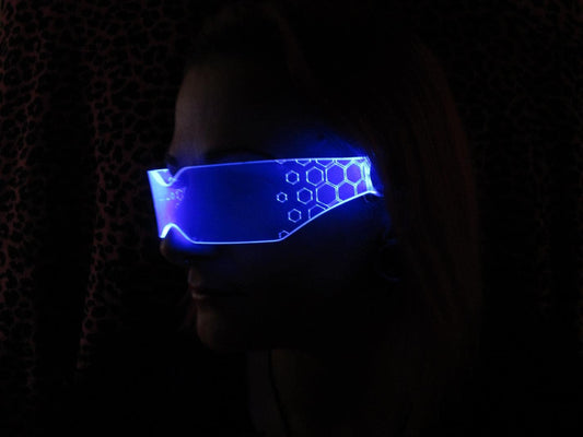 The original Illuminated Cyberpunk Cyber goth visor HEX V2 neon blue