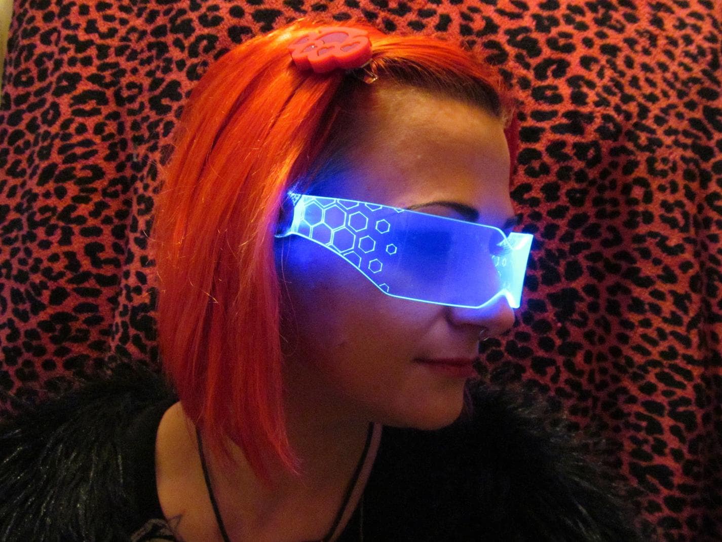 The original Illuminated Cyberpunk Cyber goth visor HEX V2 neon blue