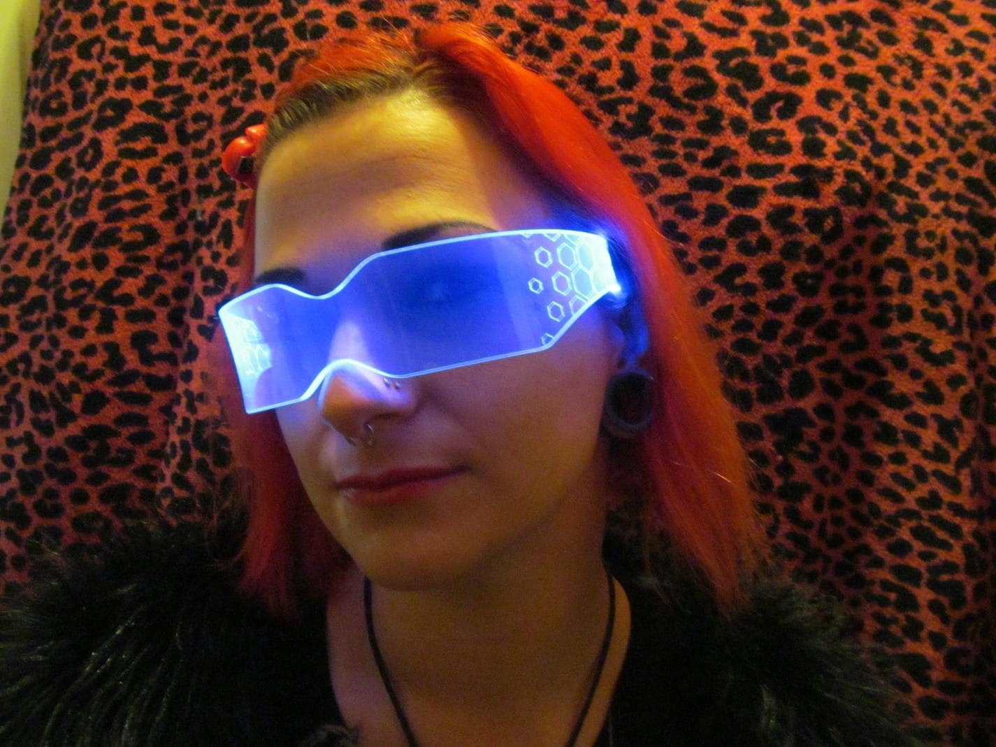 The original Illuminated Cyberpunk Cyber goth visor HEX V2 neon blue