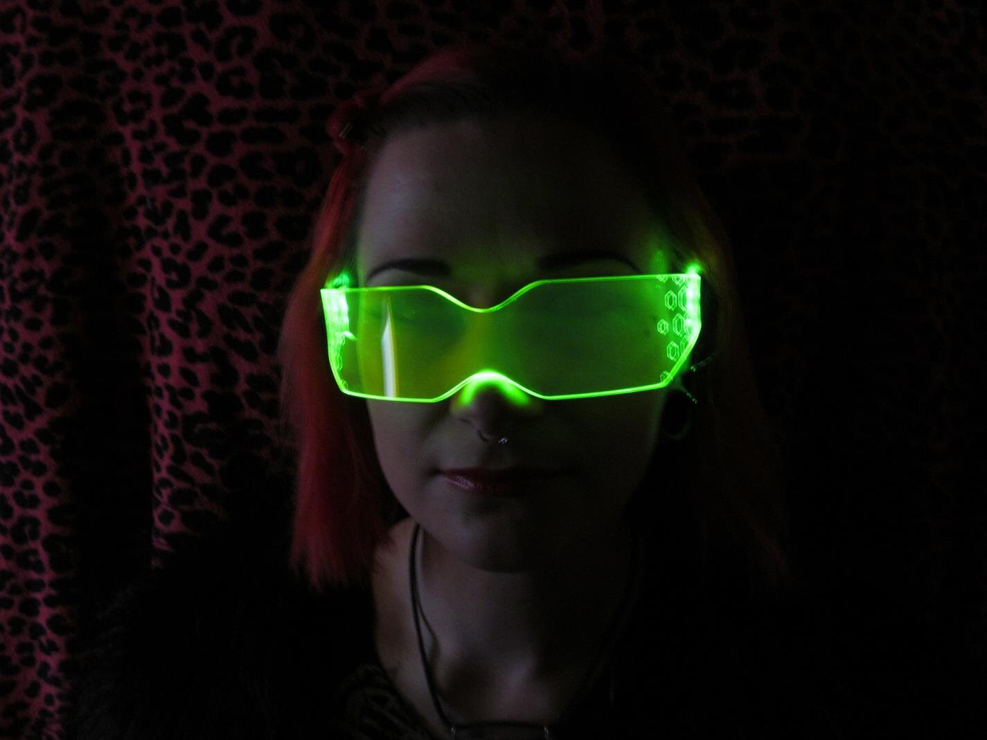 The original Illuminated Cyberpunk Cyber goth visor HEX V2 neon green