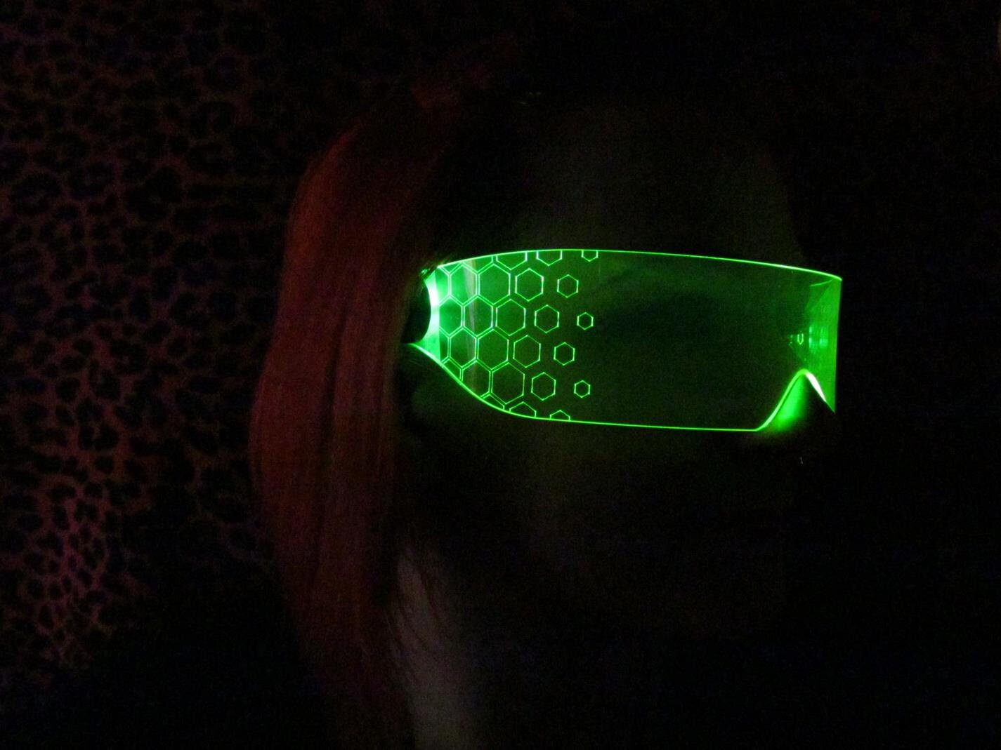 The original Illuminated Cyberpunk Cyber goth visor HEX neon green
