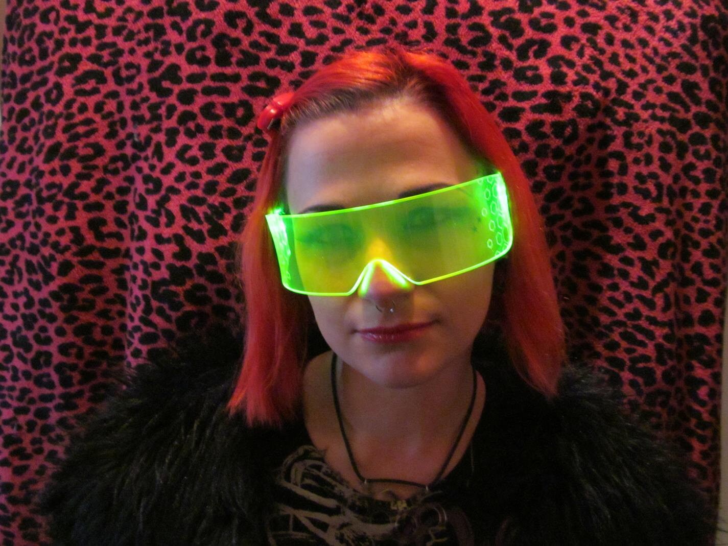 The original Illuminated Cyberpunk Cyber goth visor HEX neon green