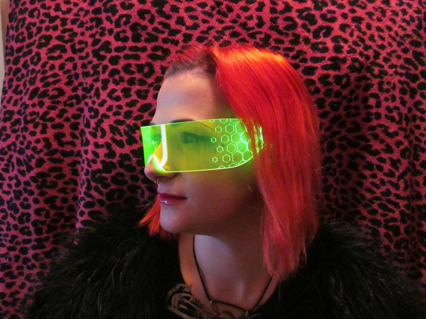 The original Illuminated Cyberpunk Cyber goth visor HEX neon green