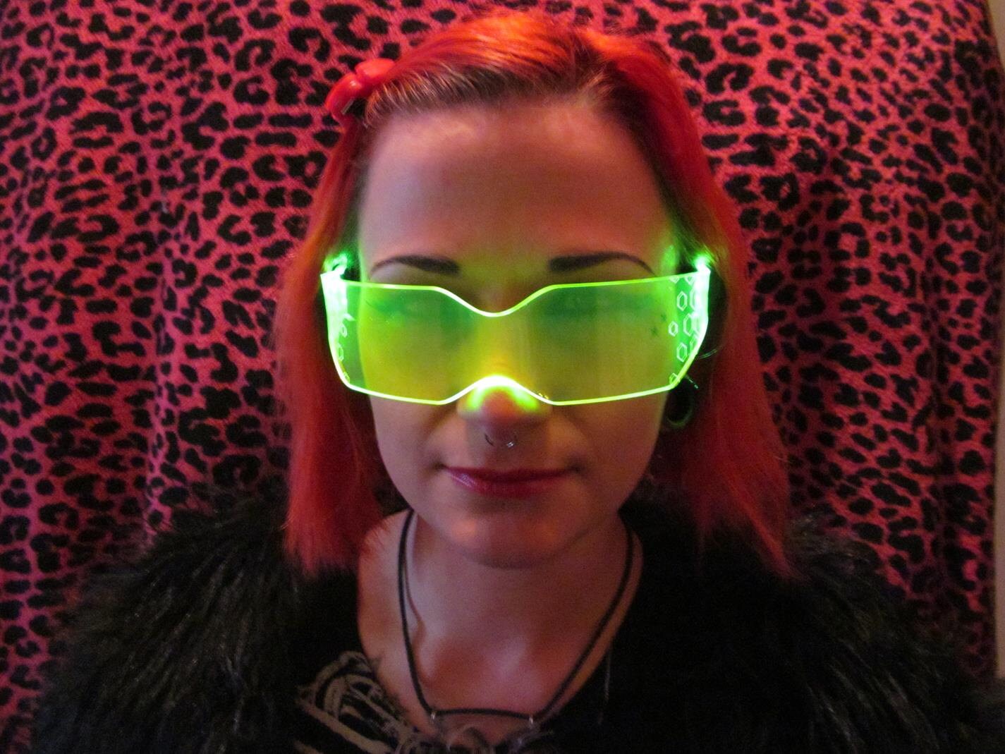 The original Illuminated Cyberpunk Cyber goth visor HEX V2 neon green