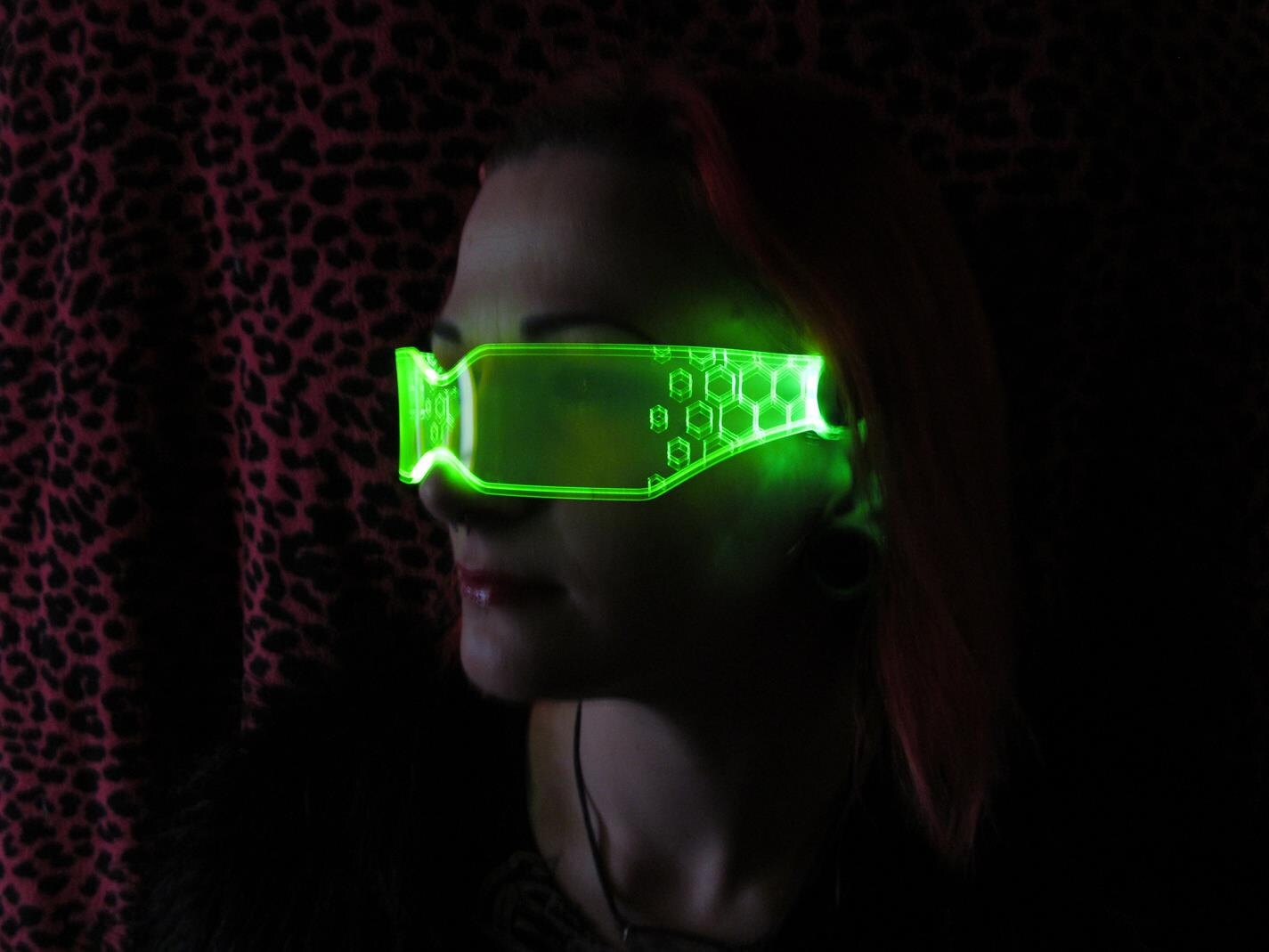 The original Illuminated Cyberpunk Cyber goth visor HEX V2 neon green
