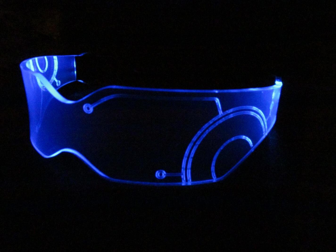 The Original Illuminated Cyberpunk Cyber goth visor V2 Blue TRON
