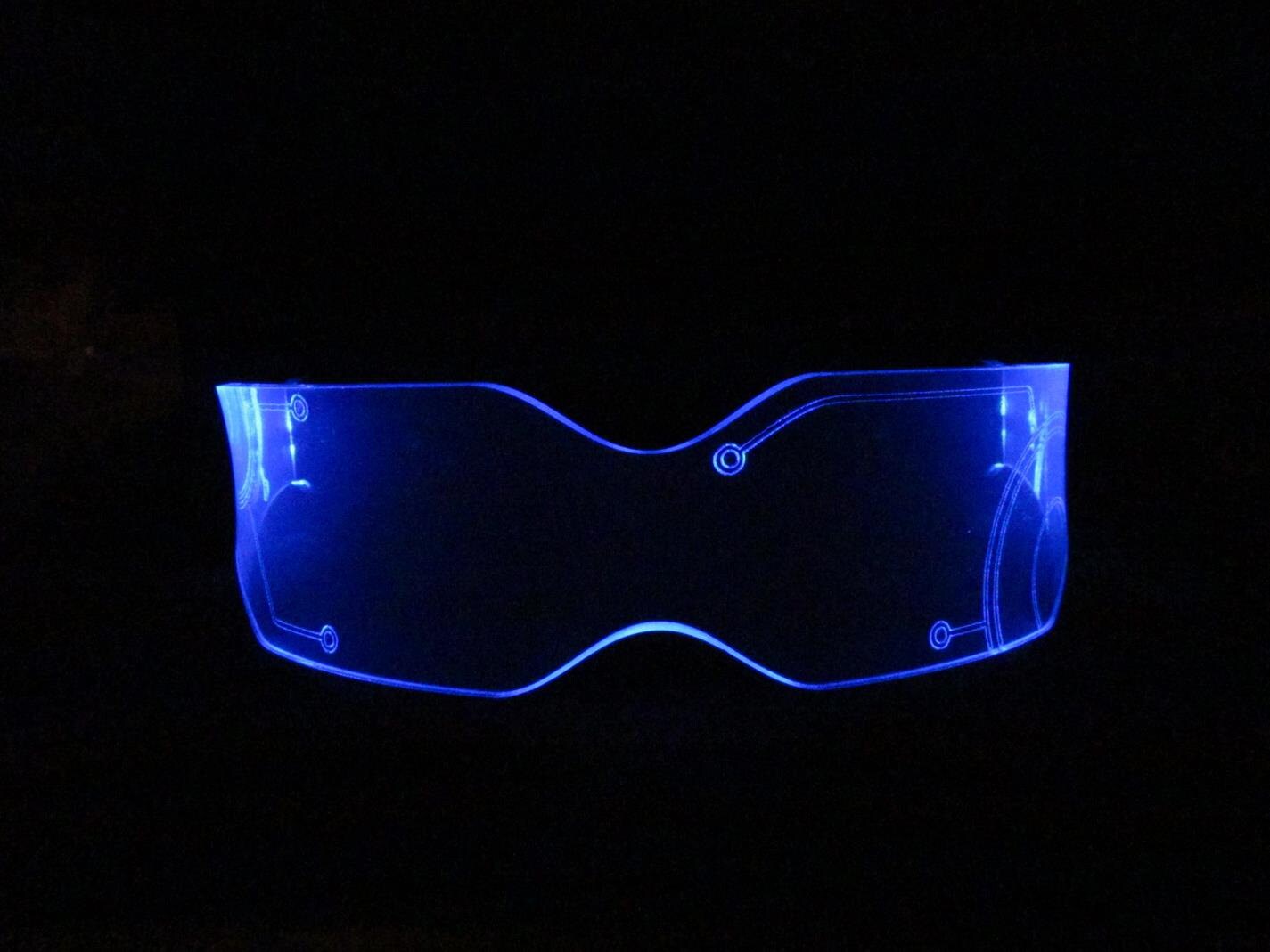 The Original Illuminated Cyberpunk Cyber goth visor V2 Blue TRON