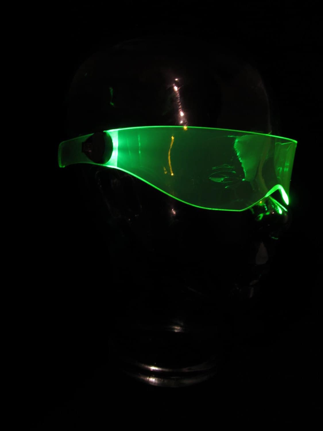 The original Illuminated Cyberpunk Cyber goth visor V3 Acid Green