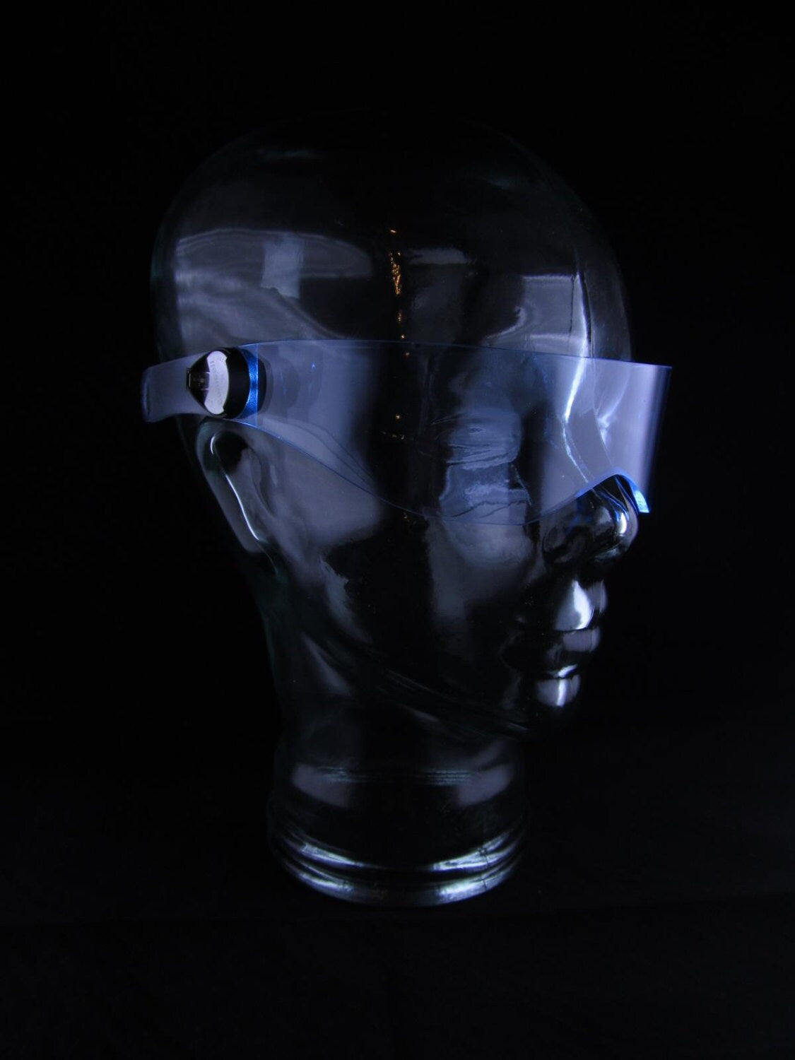 The Original Illuminated Cyberpunk Cyber goth visor V3 Neon Blue Sailor Mercury cosplay