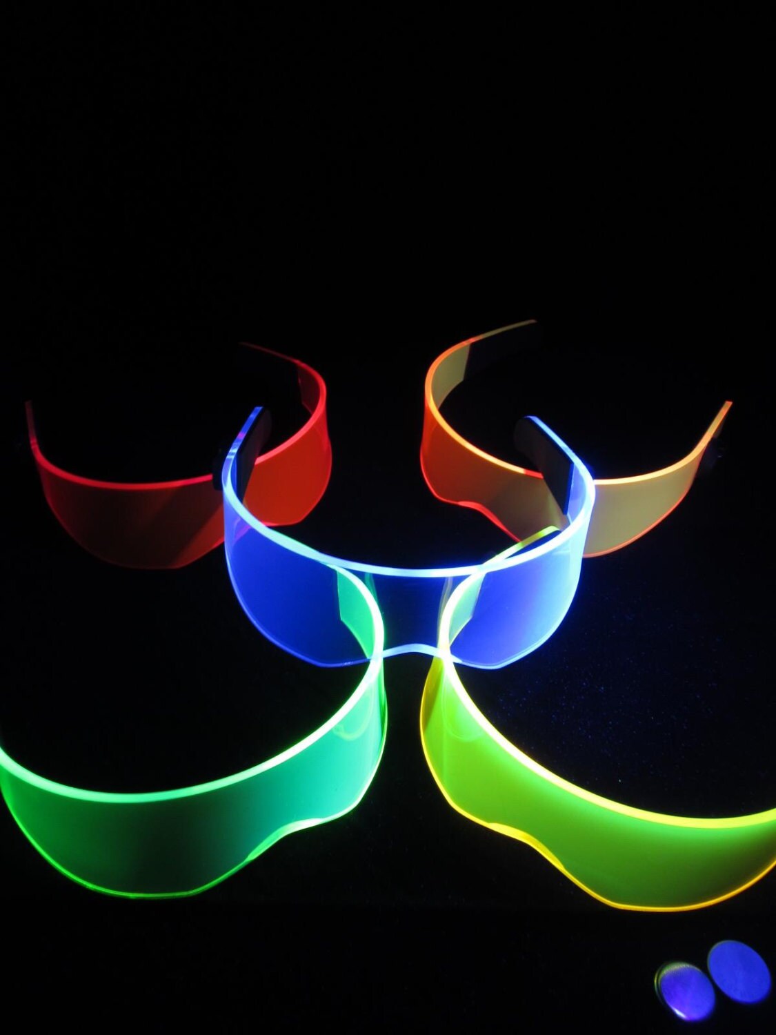 The Original Illuminated Cyberpunk Cyber goth visor V3 Neon Blue Sailor Mercury cosplay