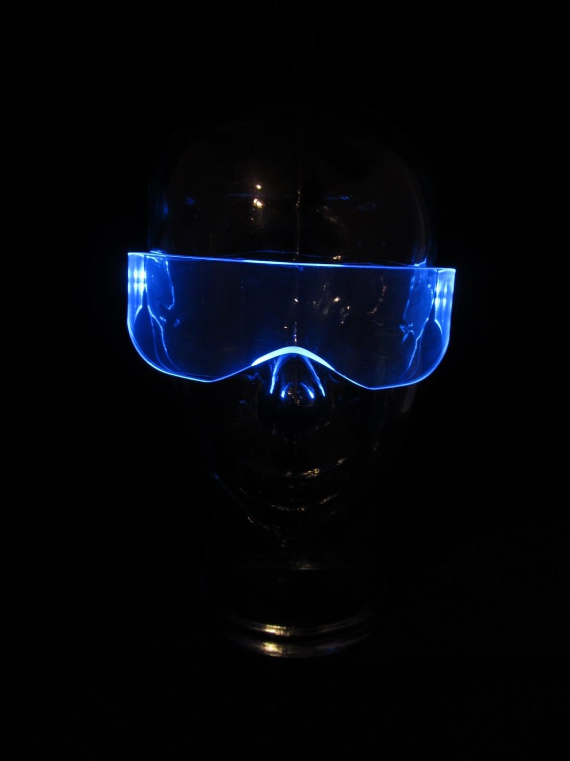 The Original Illuminated Cyberpunk Cyber goth visor V3 Neon Blue Sailor Mercury cosplay