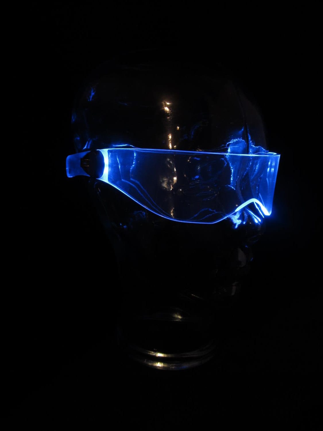 The Original Illuminated Cyberpunk Cyber goth visor V3 Neon Blue Sailor Mercury cosplay