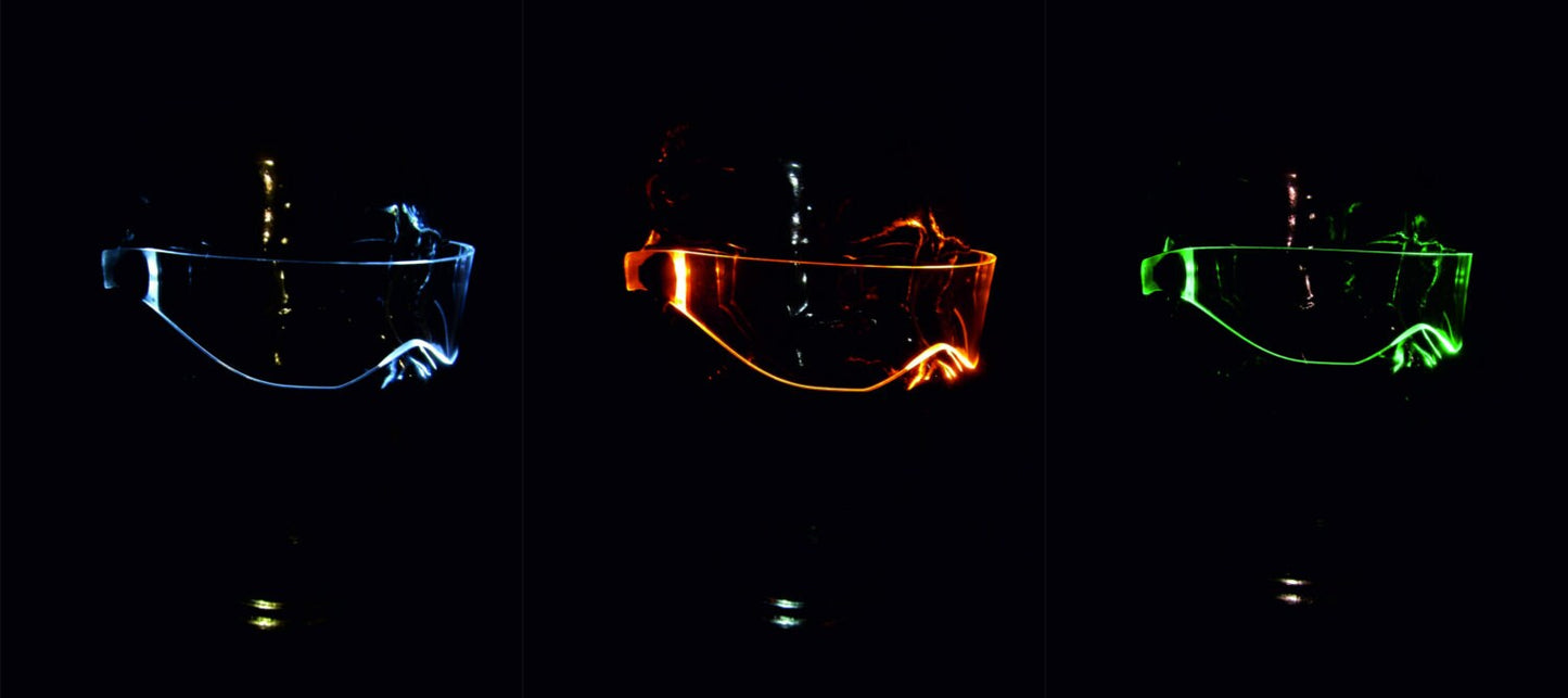 The Original Illuminated Cyberpunk Cyber goth visor Hex V3 visor *choose your own led color*