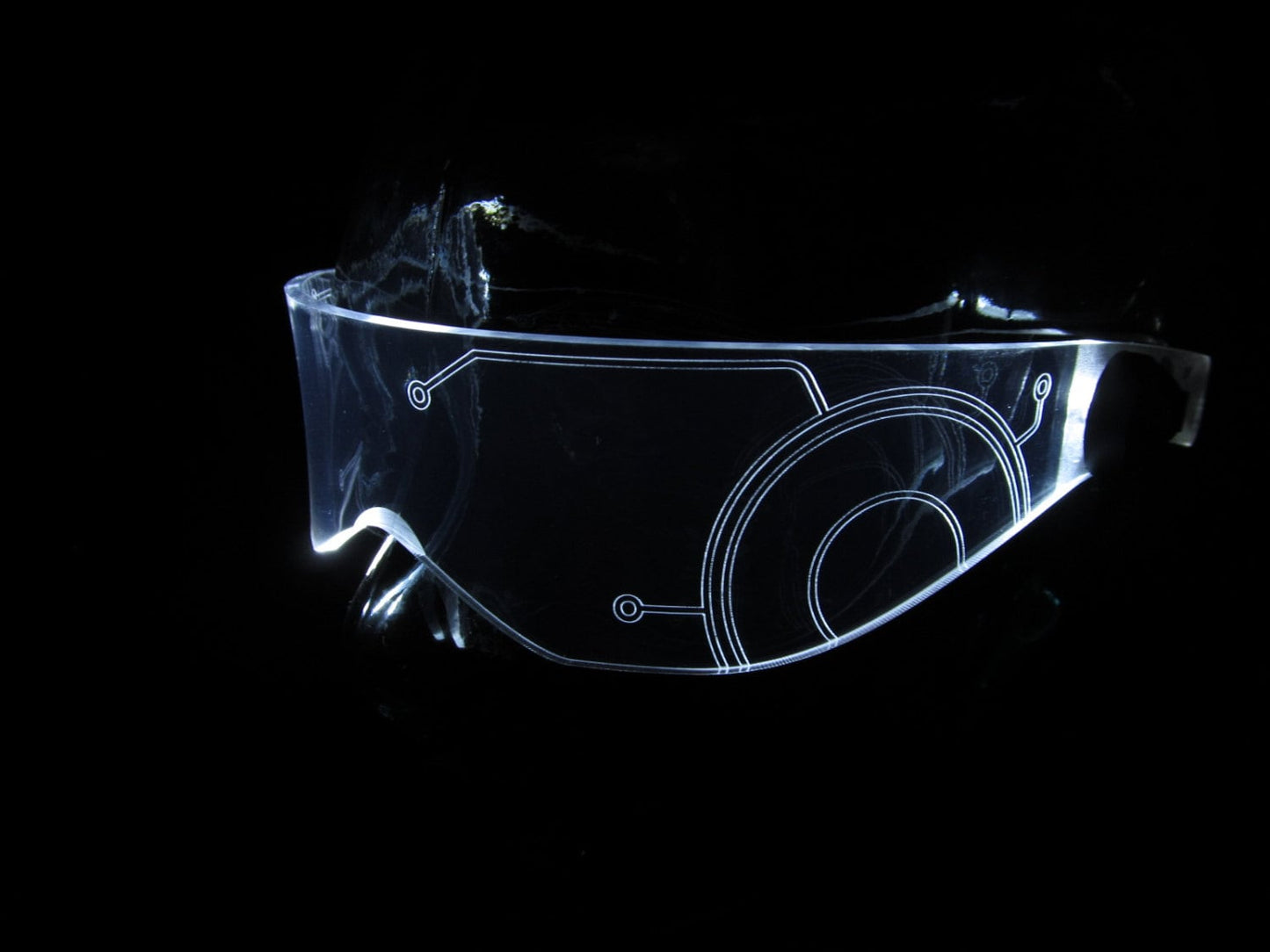 The Original Illuminated Cyberpunk Cyber goth visor Tron V3 visor *choose your own led color*