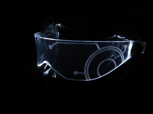 The Original Illuminated Cyberpunk Cyber goth visor Tron V3 visor *choose your own led color*